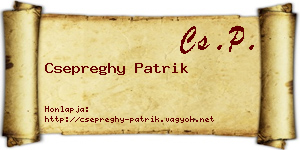 Csepreghy Patrik névjegykártya