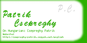 patrik csepreghy business card